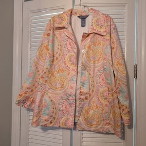 Koret Pastel Paisley Button Jacket - Pink, Yellow & Mint